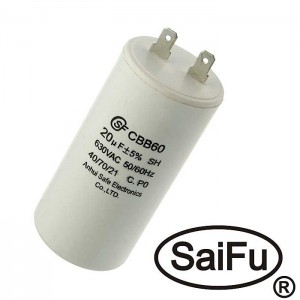 Пусковой конденсатор CBB60 20uF 630V (SAIFU) SAIFU