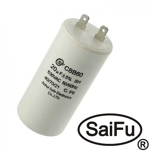 Пусковой конденсатор CBB60 20uF 630V (SAIFU) SAIFU