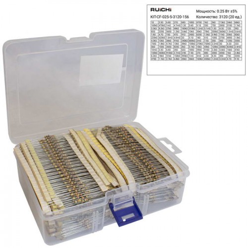 Постоянный резистор до 2 вт KIT-CF-025-5-3120-156 RUICHI