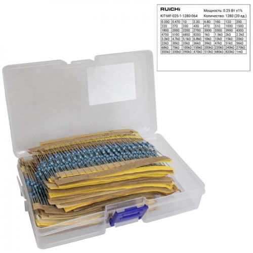 Постоянный резистор до 2 вт KIT-MF-025-1-1280-064 RUICHI